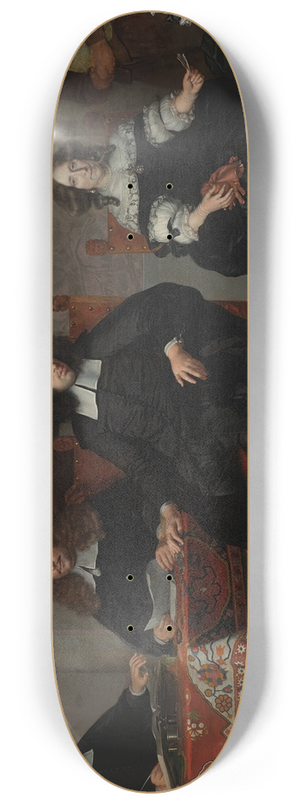 Adriaen Backer - De regenten en regentessen van het Oude Mannen- en Vrouwengasthuis 8.25 inch art skate deck Adriaen Backer - De regenten en regentessen van het Oude Mannen- en Vrouwengasthuis 8.25 inch art skate deck
