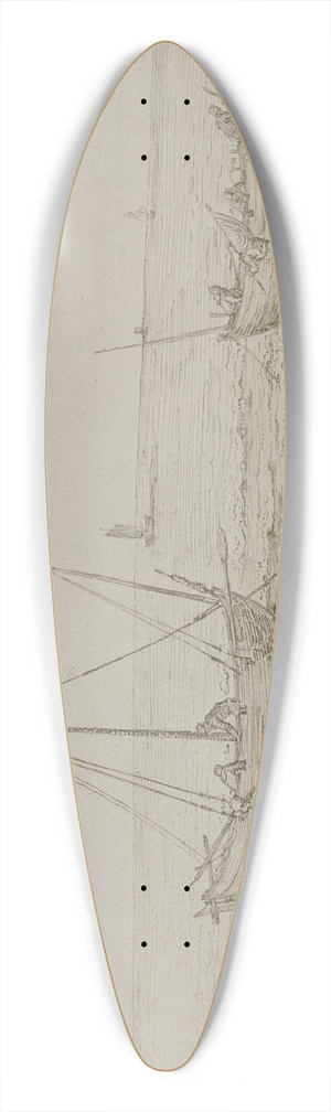 Jacob de Gheyn II - Meereskste mit Segelbooten und Fischern 39.3 inch art pintail longboard deck