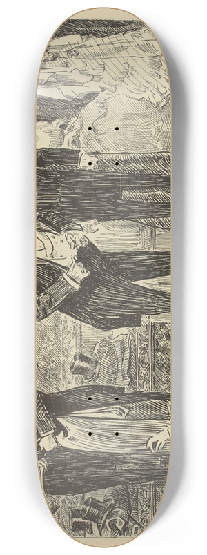 Charles Dana Gibson - When invited to dinner, Mr. Tagg attracts considerable notice by being late 8.25 inch art skate deck