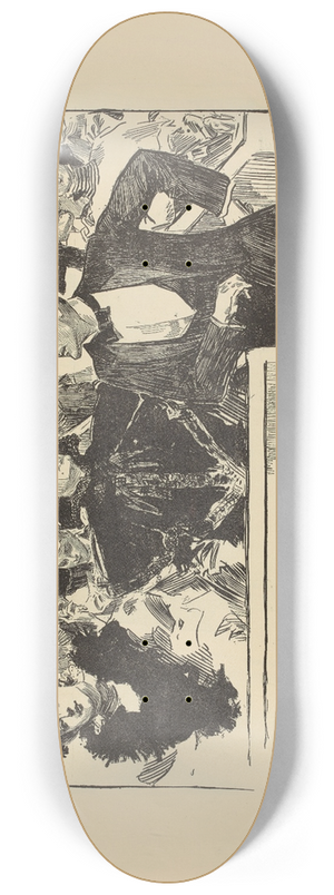 Charles Dana Gibson - Wild enthusiasm at the horse show 8.25 inch art skate deck