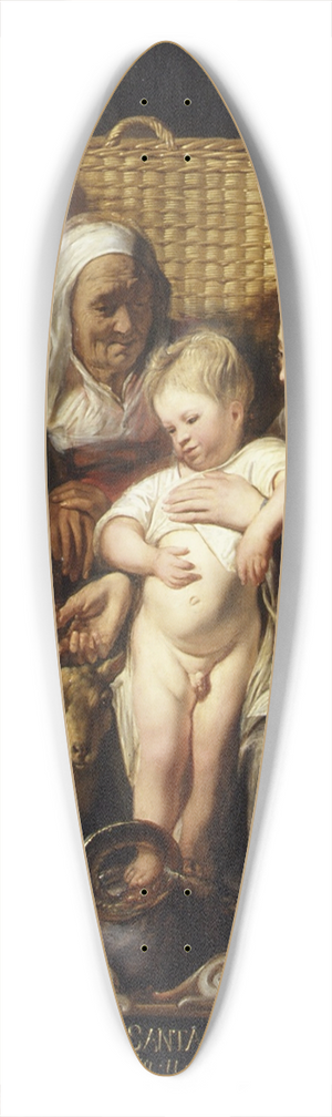 Jacob Jordaens - The Holy Family with Saint Anne and the Young Baptist and His Parents 39.3 inch art pintail longboard deck
