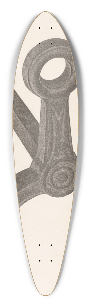 Jacob Lipkin - Andiron (one of pair) 39.3 inch art pintail longboard deck Jacob Lipkin - Andiron (one of pair) 39.3 inch art pintail longboard deck