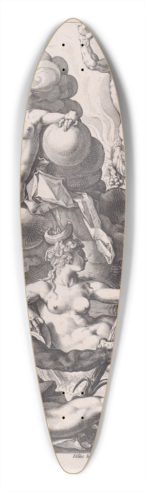 Jacob Matham - The Four Elements 39.3 inch art pintail longboard deck