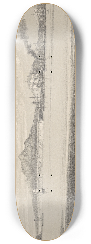 Charles Decimus Barraud - New Zealand Graphic and Descriptive. Plate III. Freemans Bay Auckland Harbour. 8.25 inch art skate deck