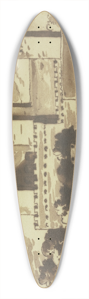 Jacob van der Ulft - Italienisches Kastell am Wasser 39.3 inch art pintail longboard deck