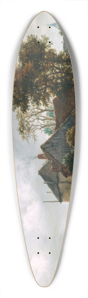 Jacob van Ruisdael - Farm and Hayrick on a River 39.3 inch art pintail longboard deck
