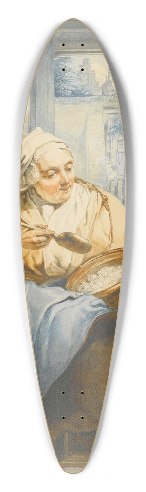 Jacob van Strij - Interior With An Old Lady Preparing Food 39.3 inch art pintail longboard deck