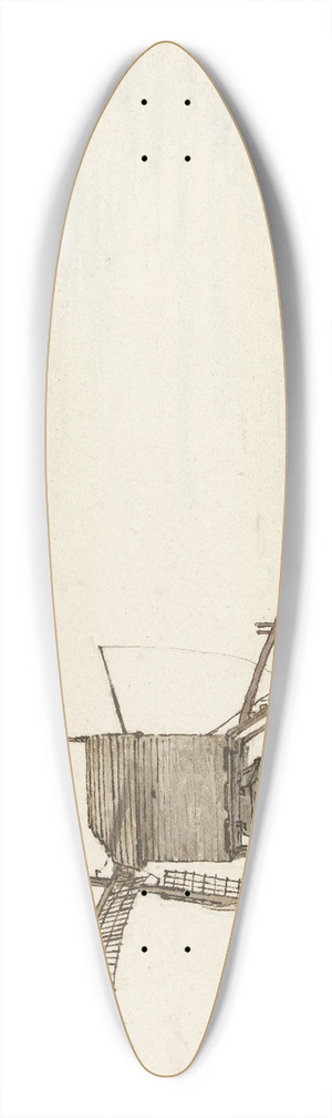 Jacob van Strij - Landschap met poldermolen 39.3 inch art pintail longboard deck