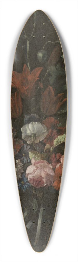 Jacob van Walscappelle - Flowers in a glass vase 39.3 inch art pintail longboard deck