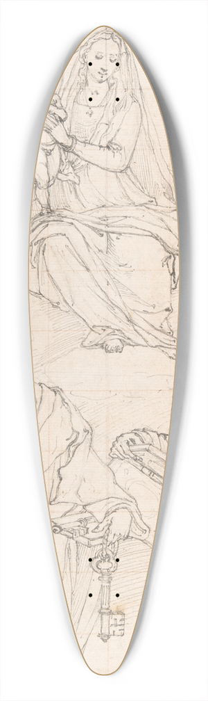 Jacopo da Empoli - Virgin and Child Appearing in a Glory of Angels to Saint Peter and Saint Paul 39.3 inch art pintail longboard deck