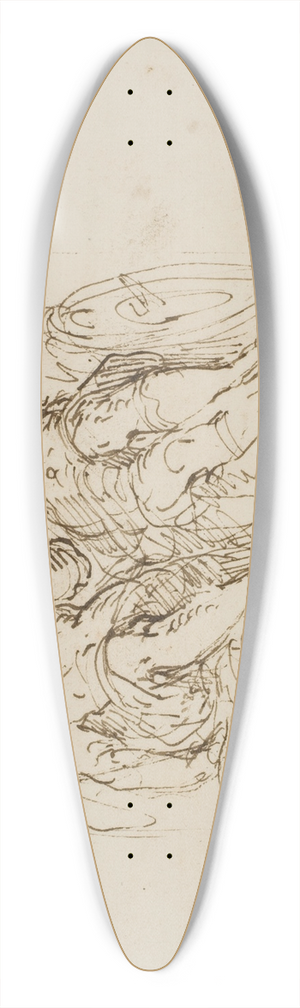 Jacopo Palma il Giovane - Merkur og Minerva 39.3 inch art pintail longboard deck