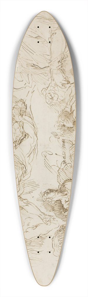 Jacopo Palma il Giovane - Studieblad med figurer 39.3 inch art pintail longboard deck