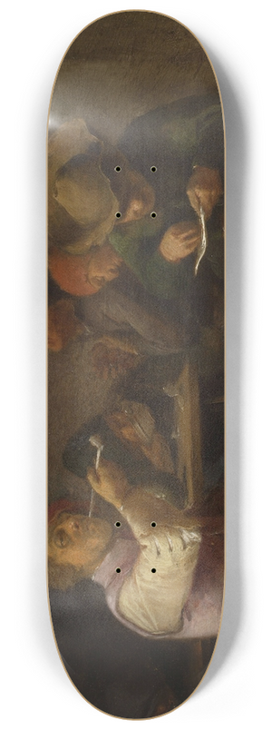 Adriaen Brouwer - Peasant smoking tobacco in a tavern 8.25 inch art skate deck