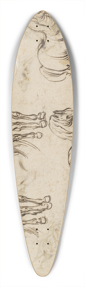 Jacques Callot - Studies of Horses (recto) 39.3 inch art pintail longboard deck