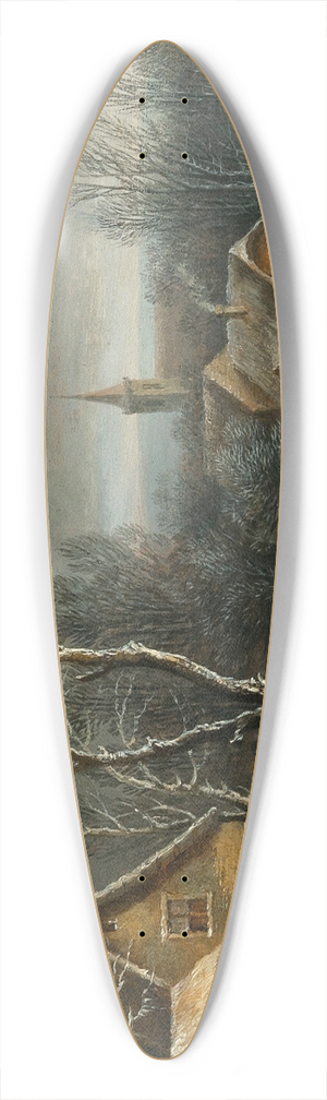 Jacques d'Arthois - A winter landscape with peasants gathering wood 39.3 inch art pintail longboard deck