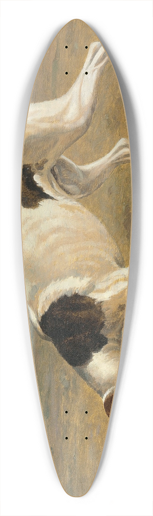 Jacques-Laurent Agasse - A pointer in a landscape 39.3 inch art pintail longboard deck Jacques-Laurent Agasse - A pointer in a landscape 39.3 inch art pintail longboard deck