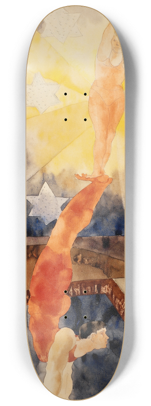 Charles Demuth - Two Acrobats in Red Tights 8.25 inch art skate deck