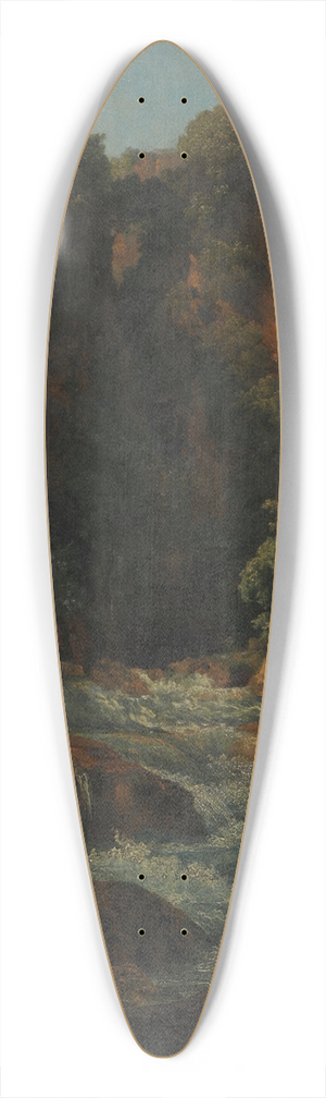 Jacques-Raymond Brascassat - Cascade et rochers 39.3 inch art pintail longboard deck