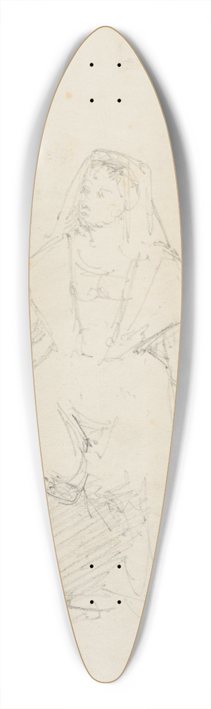 Jacques-Raymond Brascassat - Deux tudes de femmes 39.3 inch art pintail longboard deck Jacques-Raymond Brascassat - Deux tudes de femmes 39.3 inch art pintail longboard deck