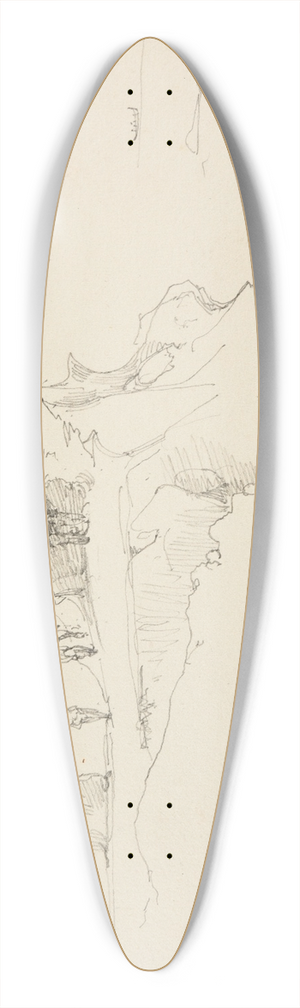 Jacques-Raymond Brascassat - Rocher au-dessus dun lac 39.3 inch art pintail longboard deck