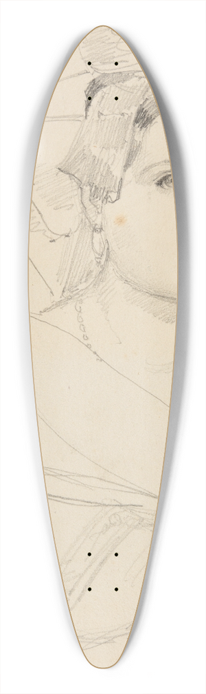 Jacques-Raymond Brascassat - tude de buste de femme 39.3 inch art pintail longboard deck