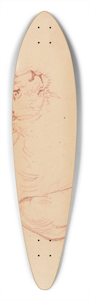 Jacques-Raymond Brascassat - tude de lionne 39.3 inch art pintail longboard deck