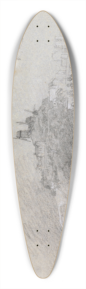 Jacques-Raymond Brascassat - Vue de la butte Montmartre 39.3 inch art pintail longboard deck