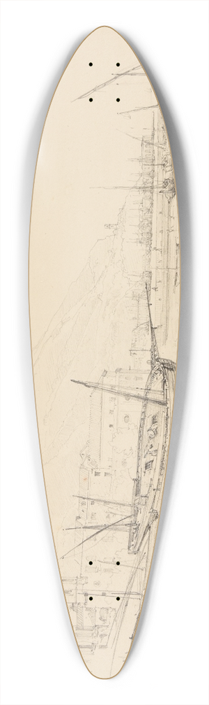 Jacques-Raymond Brascassat - Vue dun port indtermin. 39.3 inch art pintail longboard deck