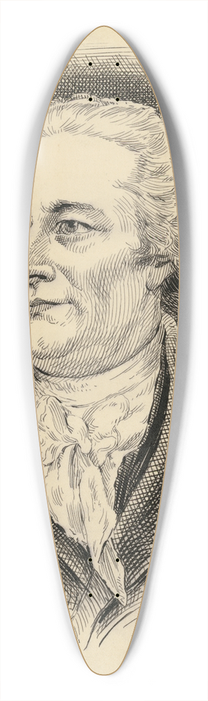 Jacques Reich - Alexander Hamilton 39.3 inch art pintail longboard deck