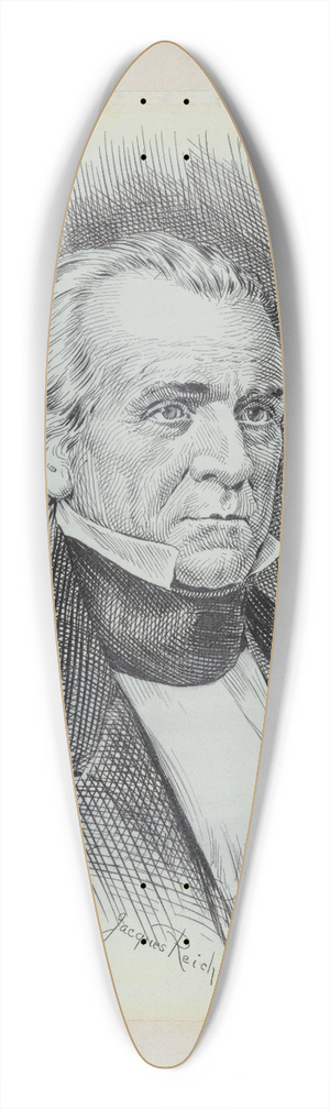 Jacques Reich - James K. Polk 39.3 inch art pintail longboard deck Jacques Reich - James K. Polk 39.3 inch art pintail longboard deck