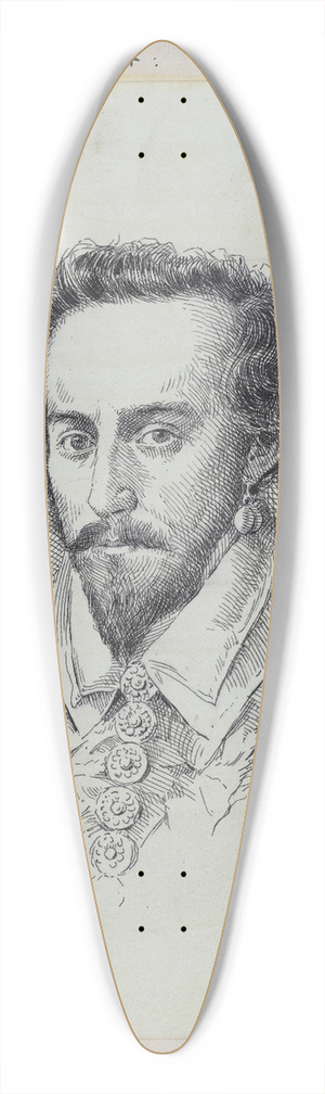 Jacques Reich - Walter Sir Raleigh 39.3 inch art pintail longboard deck
