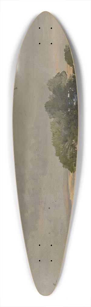 Jakob Becker - Abendliche Wiese mit Bumen 39.3 inch art pintail longboard deck