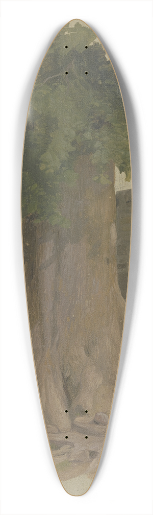Jakob Becker - Alter Baum an einem Mauerstck 39.3 inch art pintail longboard deck
