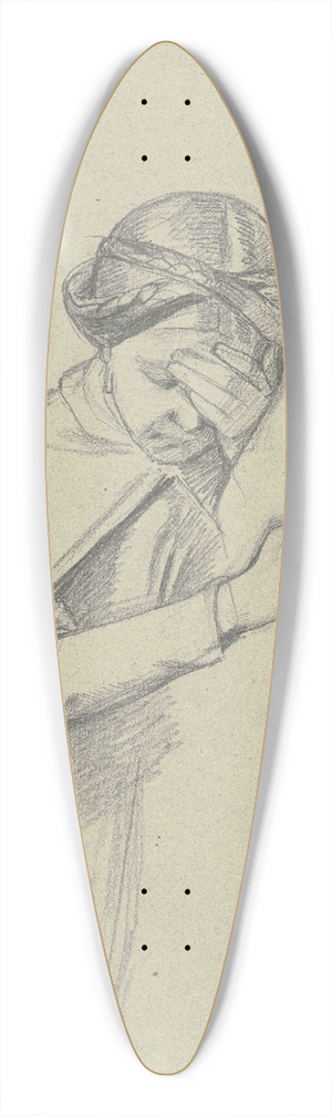 Jakob Becker - Angelehntes Mdchen, die Hand vor dem Gesicht 39.3 inch art pintail longboard deck