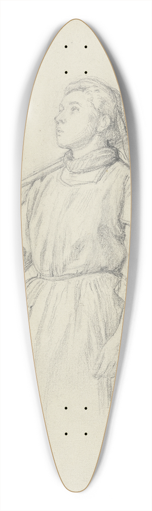 Jakob Becker - Aufblickendes Bauernmdchen mit geschultertem Rechen 39.3 inch art pintail longboard deck