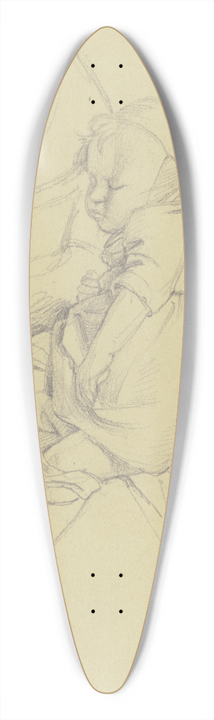 Jakob Becker - Auf dem Scho einer Frau schlafendes Kind 39.3 inch art pintail longboard deck