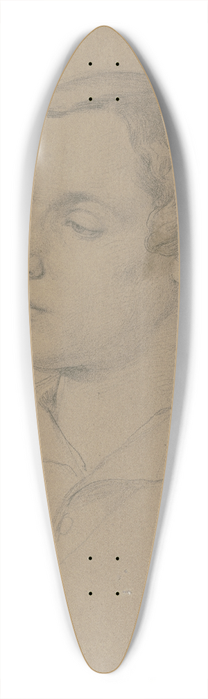 Jakob Becker - Brustbild eines jungen Mannes nach links 39.3 inch art pintail longboard deck Jakob Becker - Brustbild eines jungen Mannes nach links 39.3 inch art pintail longboard deck