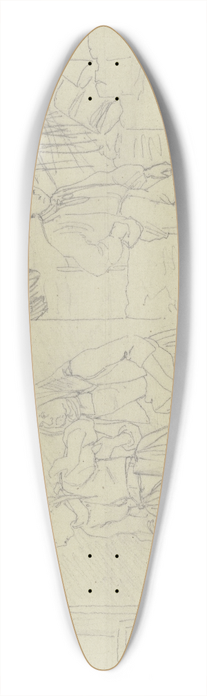 Jakob Becker - Buerliche Szene vor dem Haus 39.3 inch art pintail longboard deck