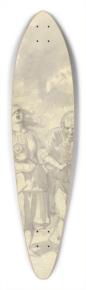 Jakob Becker - Familie vor brennendem Haus 39.3 inch art pintail longboard deck