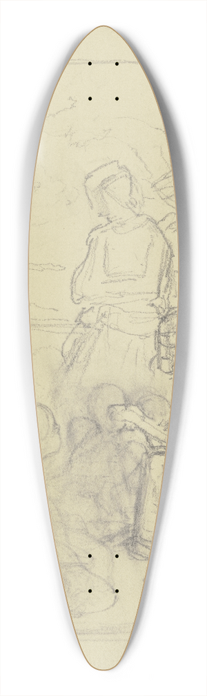 Jakob Becker - Group in front of a house 39.3 inch art pintail longboard deck