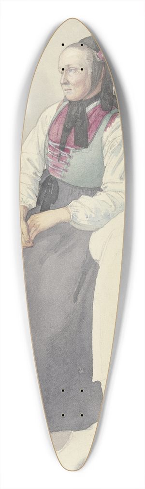 Jakob Becker - Hessian farmwoman 39.3 inch art pintail longboard deck