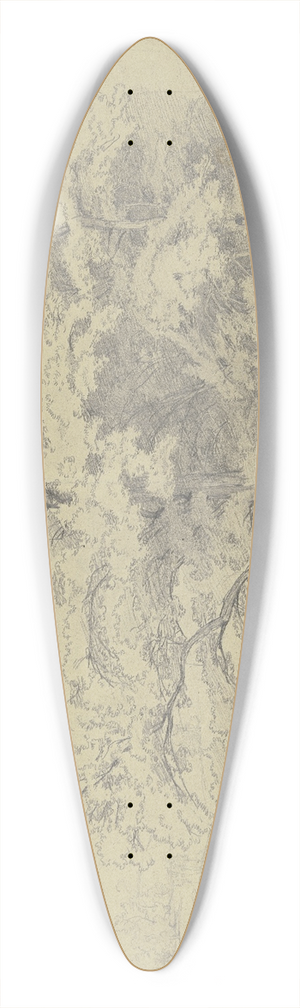 Jakob Becker - Piece of a forest on a slope 39.3 inch art pintail longboard deck