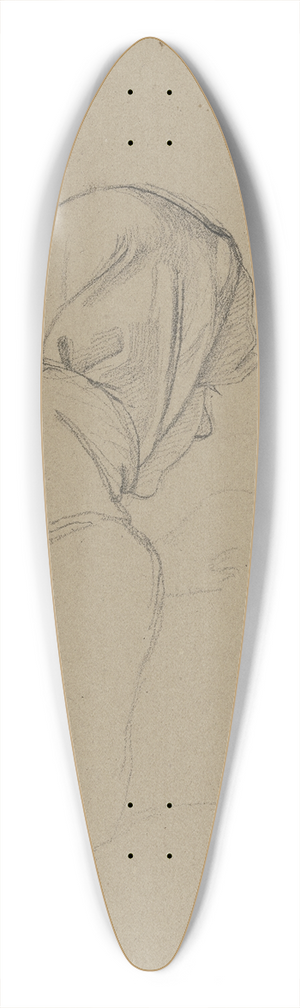 Jakob Becker - Rckansicht einer Frau mit Kopftuch. 39.3 inch art pintail longboard deck