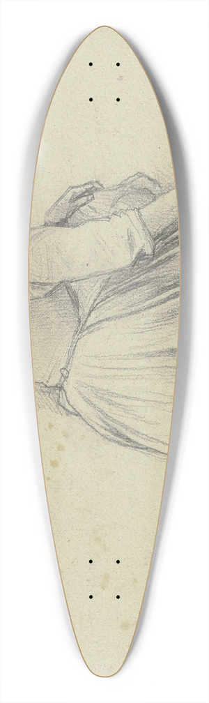 Jakob Becker - Rckansicht eines knienden Mdchens mit Zuber 39.3 inch art pintail longboard deck Jakob Becker - Rckansicht eines knienden Mdchens mit Zuber 39.3 inch art pintail longboard deck