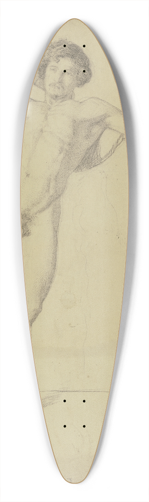 Jakob Becker - Stehender mnnlicher Akt, an einen Spiegel gelehnt 39.3 inch art pintail longboard deck