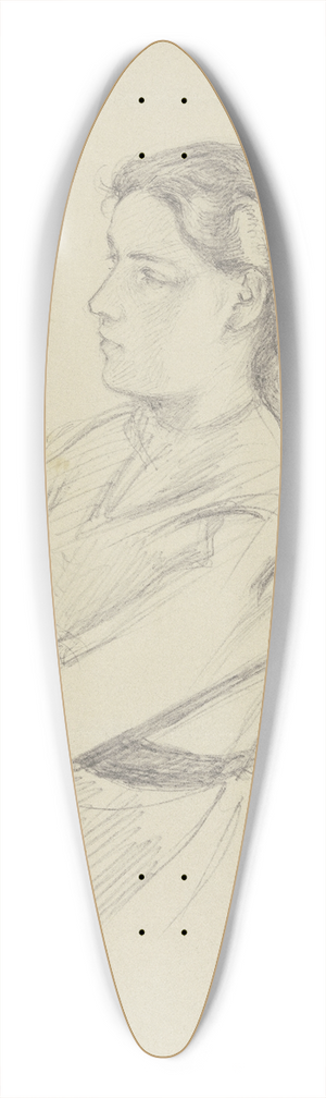 Jakob Becker - Studie eines jungen Mdchens im Profil nach links 39.3 inch art pintail longboard deck