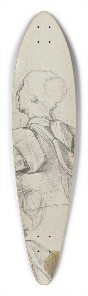 Jakob Becker - Studienblatt; Frau im verlorenen Profil nach links 39.3 inch art pintail longboard deck