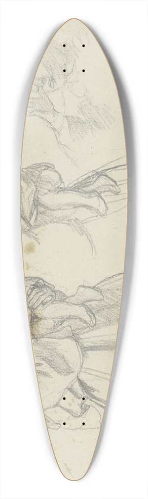 Jakob Becker - Studienblatt; Frau mit Kind 39.3 inch art pintail longboard deck