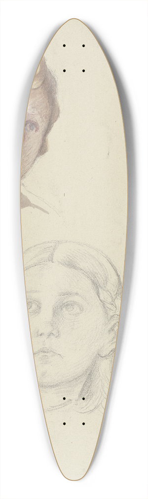 Jakob Becker - Studienblatt; Mdchen mit Zuber 39.3 inch art pintail longboard deck Jakob Becker - Studienblatt; Mdchen mit Zuber 39.3 inch art pintail longboard deck