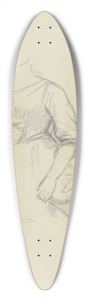 Jakob Becker - Woman with basket 39.3 inch art pintail longboard deck